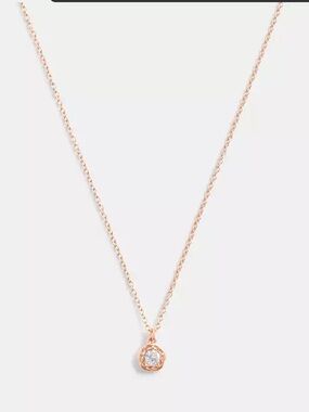 Coach Halo Tea Rose Gold Pendant Necklace NWT